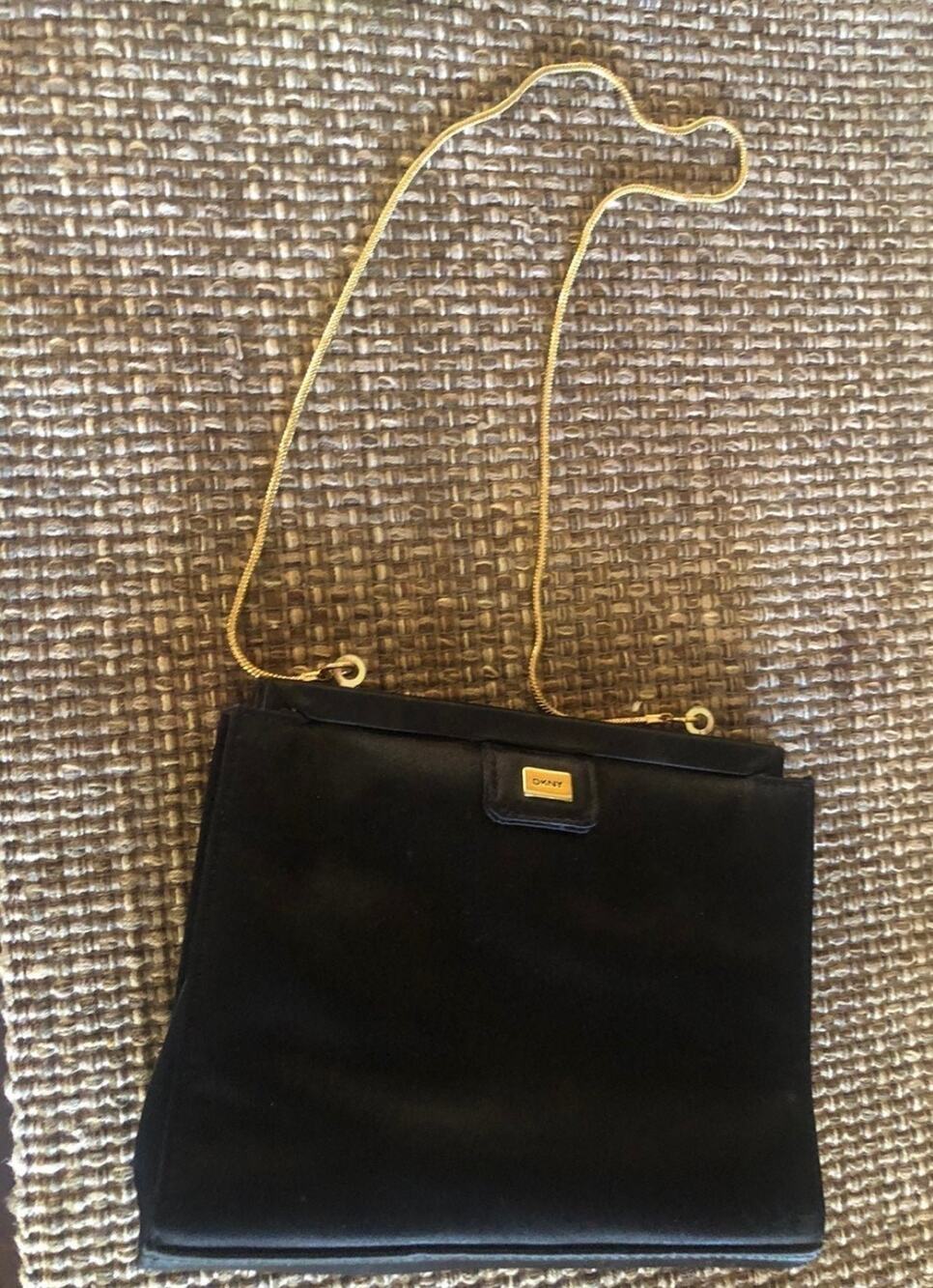DKNY cocktail bag/clutch formal black satin